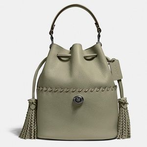COACH Lora Bucket Bag with Whipstitch in Fern
